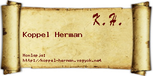 Koppel Herman névjegykártya